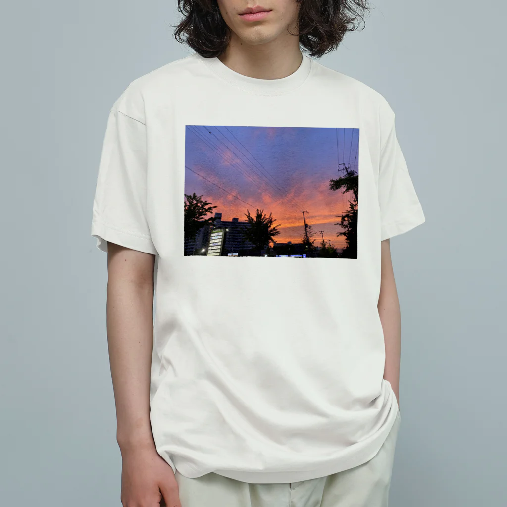 neko_00_nekoの武庫川の夕焼け Organic Cotton T-Shirt