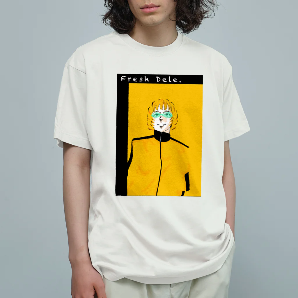 Frash Dele.のイエローマン オーガニックコットンTシャツ