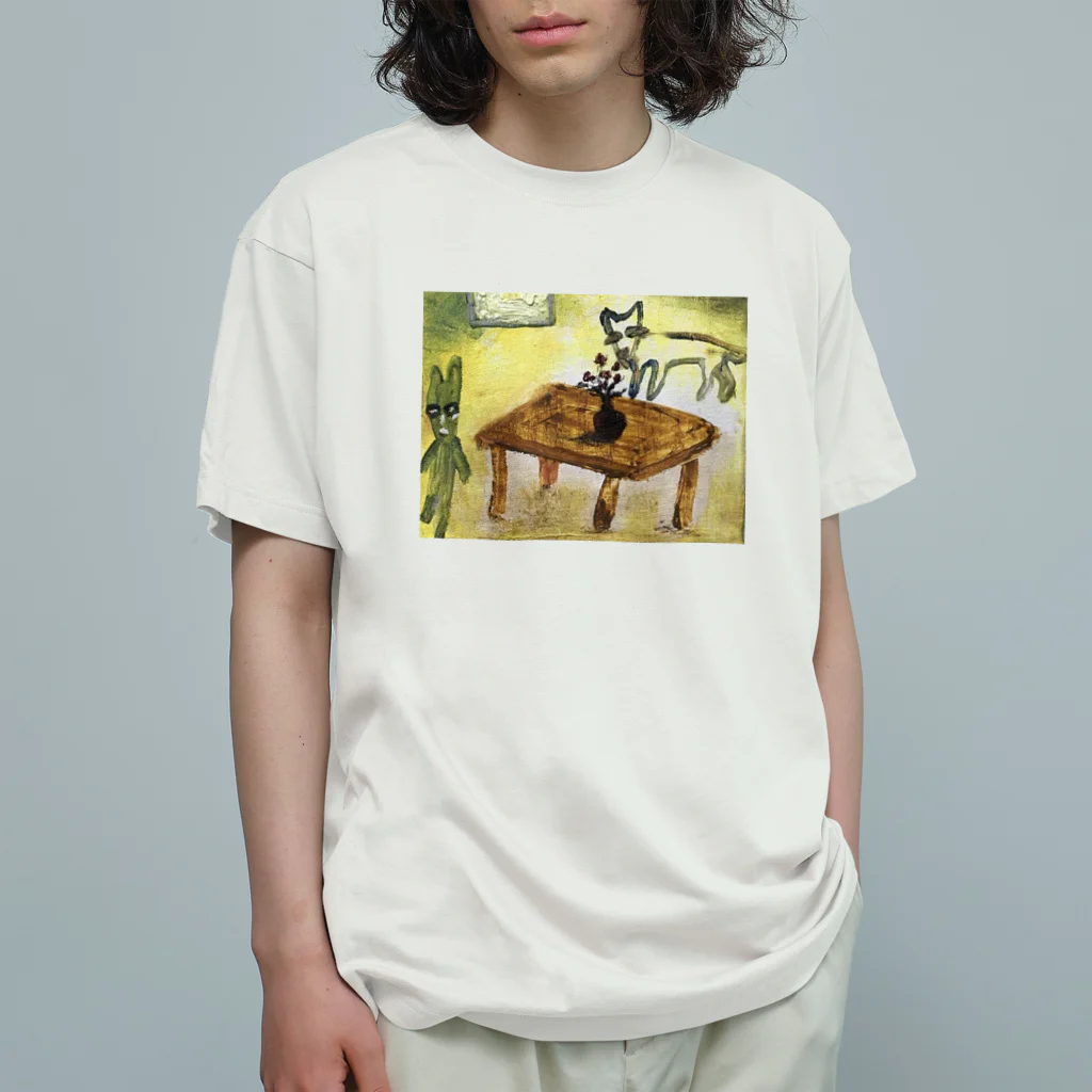 Mashioの絵画Tシャツ　部屋の絵 オーガニックコットンTシャツ