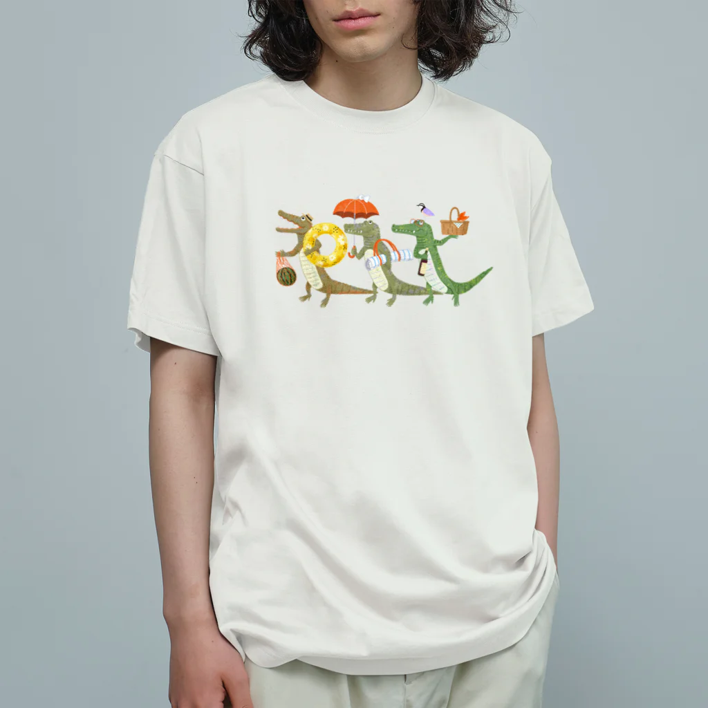 tomocco shopのワニのバカンス オーガニックコットンTシャツ