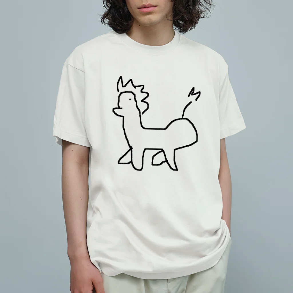 お昼寝後のアイス泥棒の馬 オーガニックコットンTシャツ