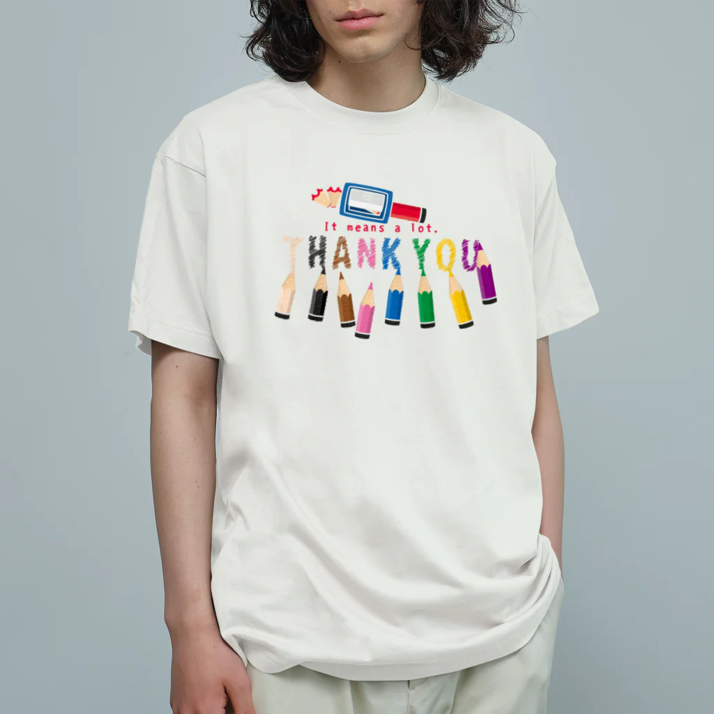 イラスト MONYAAT のちびた色鉛筆*A オーガニックコットンTシャツ