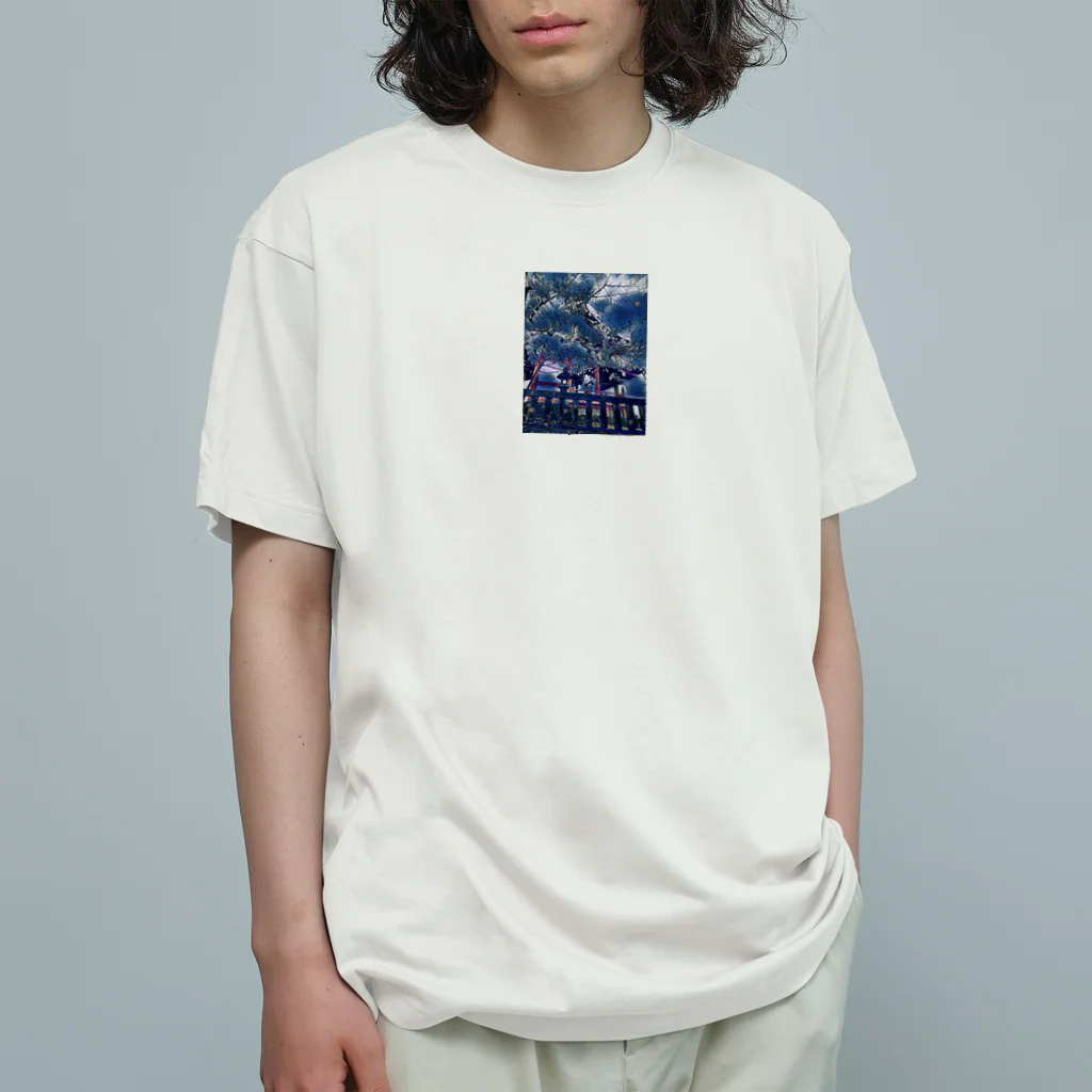 Sakura shopの桜-暗- Cherry blossom オーガニックコットンTシャツ