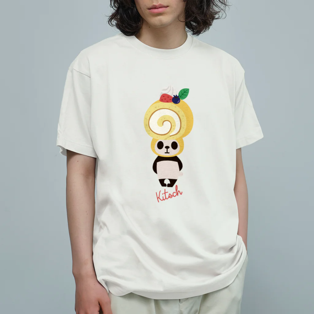 キッチュのロールケーキパンダ オーガニックコットンTシャツ