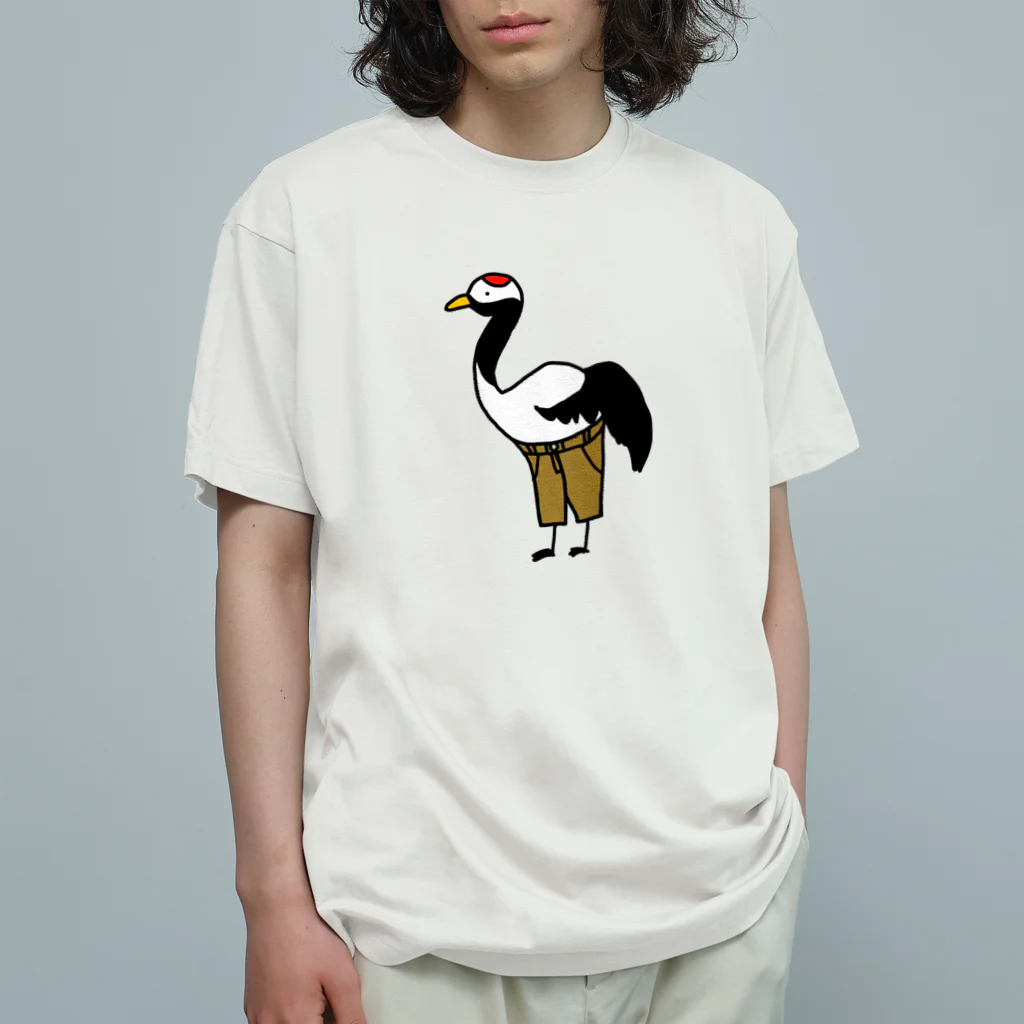 ＋Whimsyのつんつるてん鶴 オーガニックコットンTシャツ