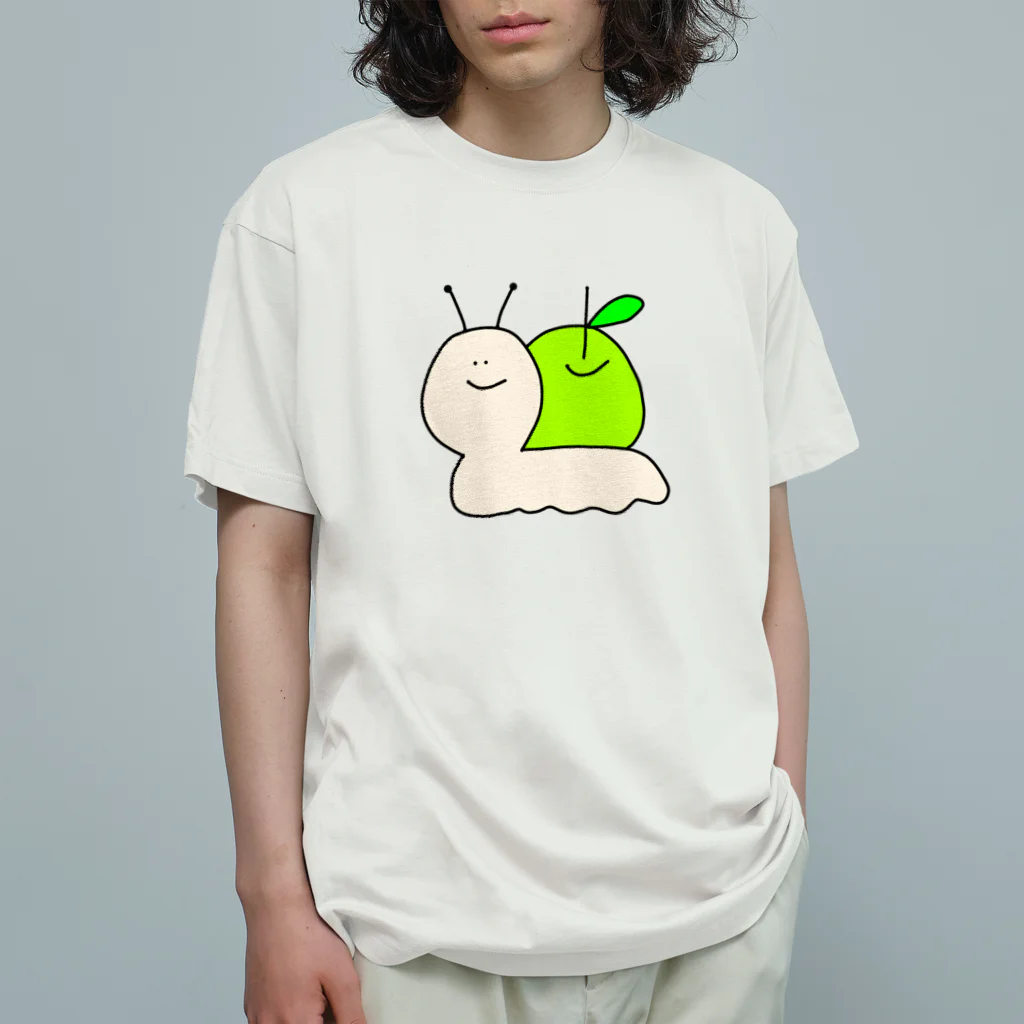 ゆるいもの倶楽部の🐌カタツムりんご🍏 オーガニックコットンTシャツ