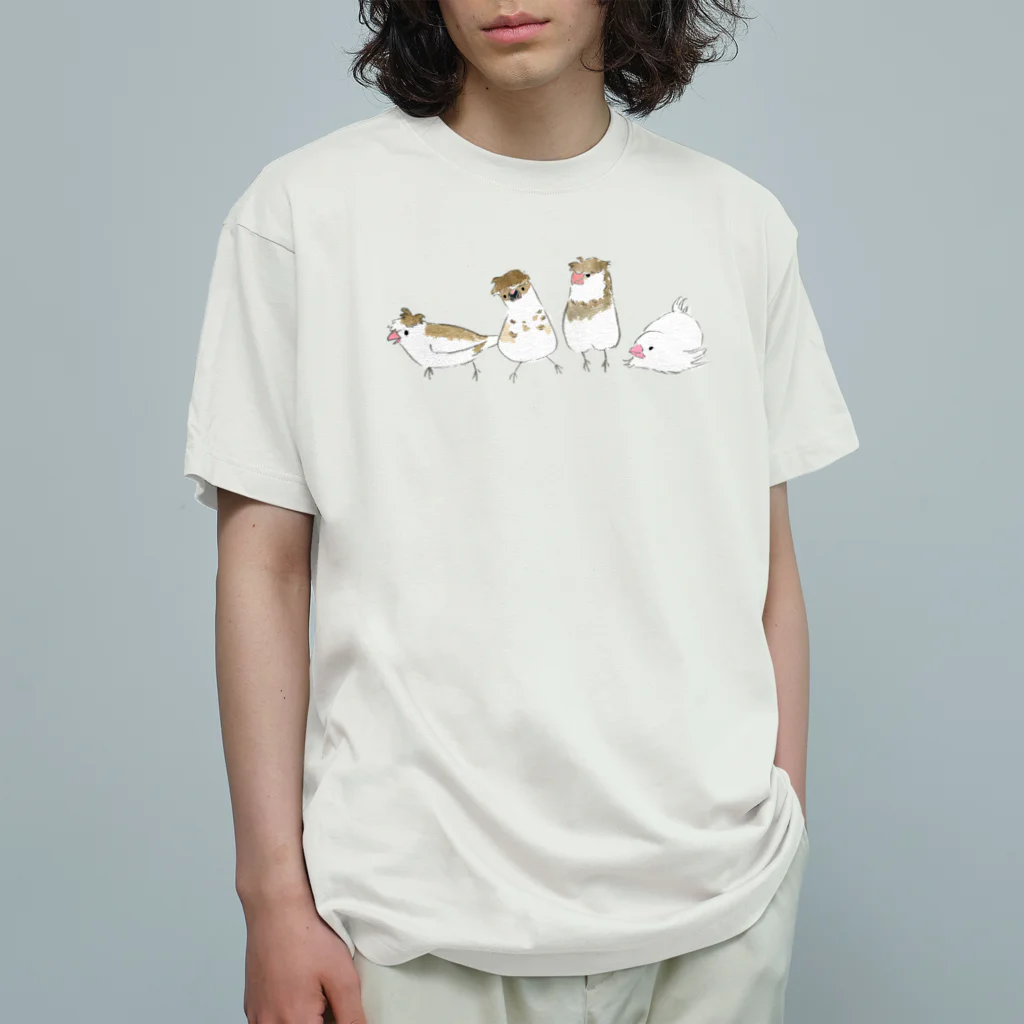 バードマンちえぞーの十姉妹のみなさん Organic Cotton T-Shirt