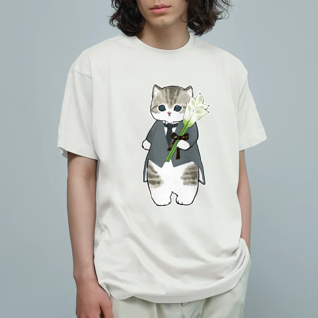 mofusandの花婿にゃん オーガニックコットンTシャツ