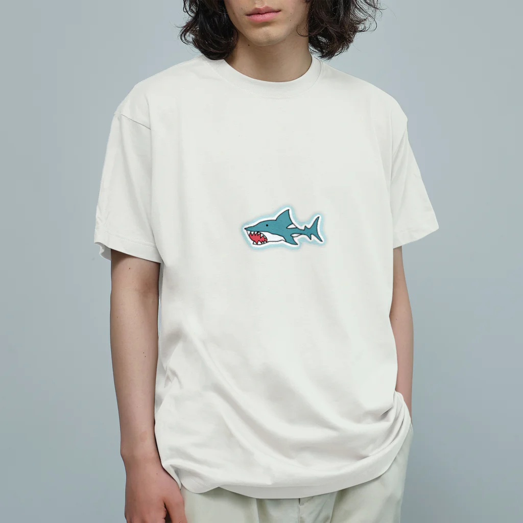 サメと恐竜展の孤独なサメくん オーガニックコットンTシャツ