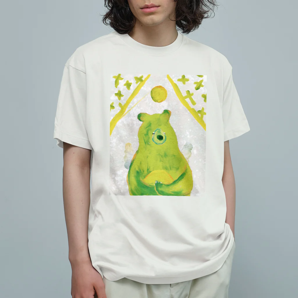 ヤマダサヲリの祈りのくま オーガニックコットンTシャツ