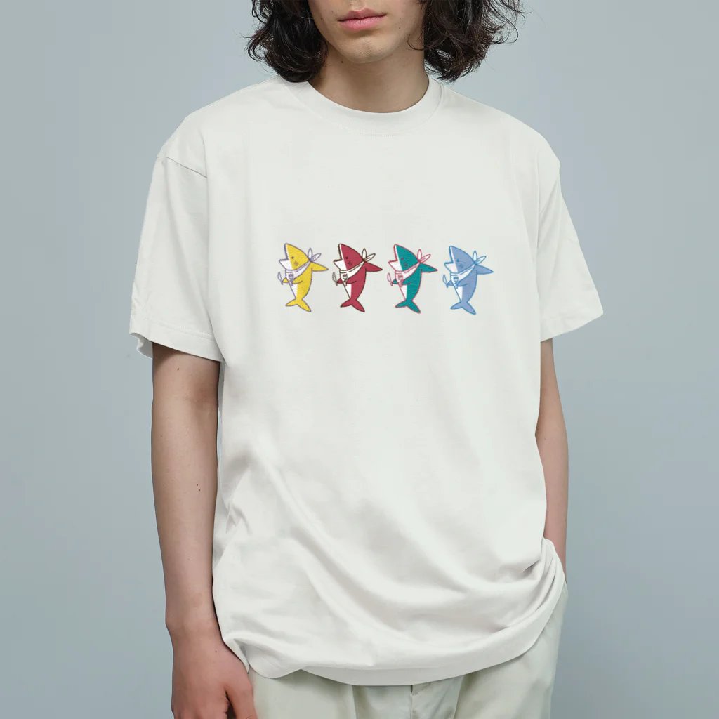 しっぽ王国のはらぺこサメ オーガニックコットンTシャツ