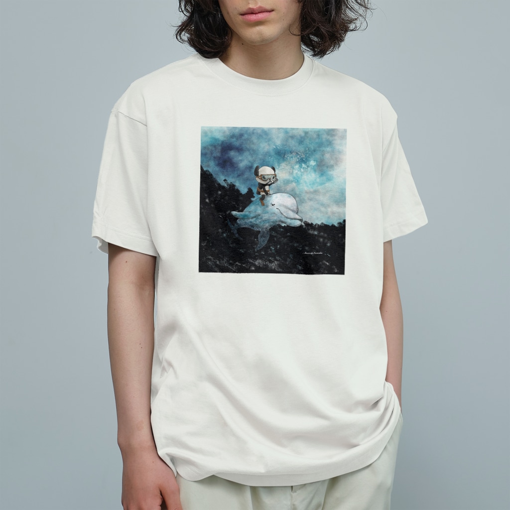 Masashi Kaminkoの【パンダ】イルカとポンちゃん Organic Cotton T-Shirt