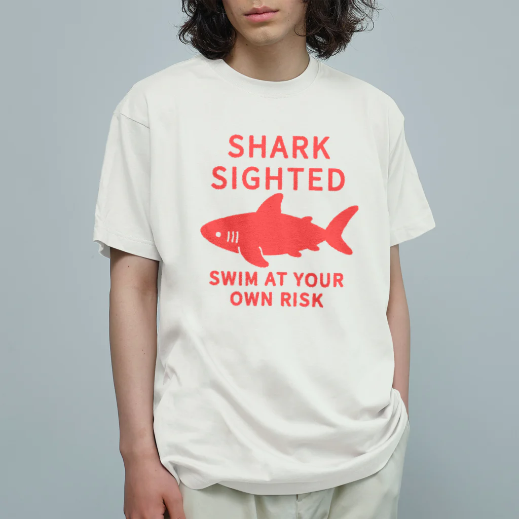 サメ わりとおもいのSHARK_SIGHTED オーガニックコットンTシャツ