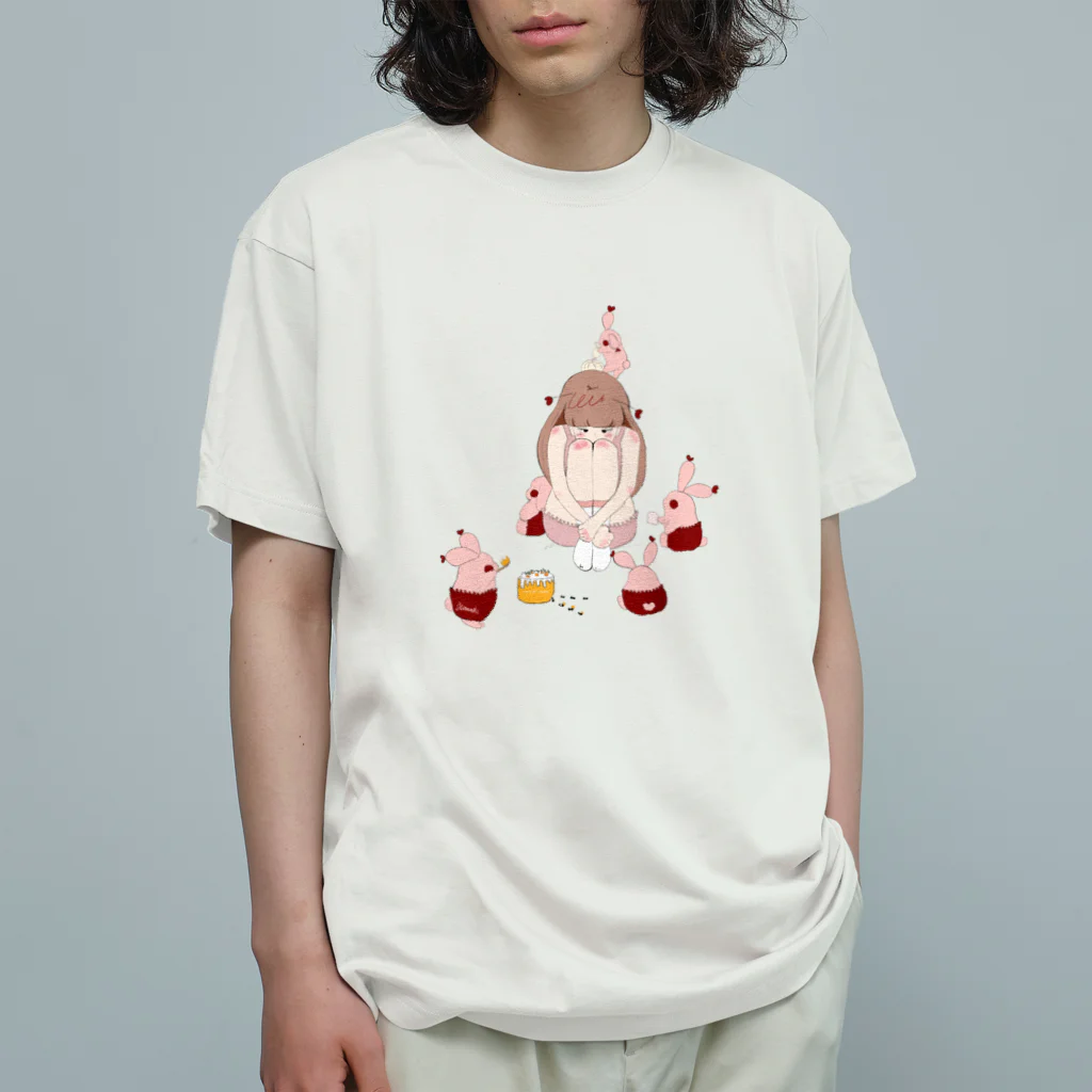 おとむしふぁくとりーのおと星人とうさピコ Organic Cotton T-Shirt