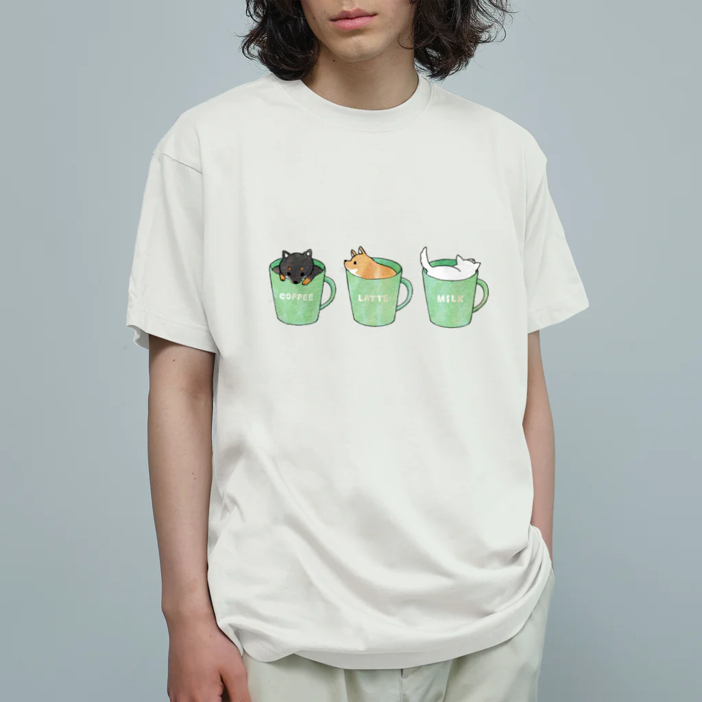 ともえのえ - 柴犬とか動物色々のShiba Coffee  Organic Cotton T-Shirt