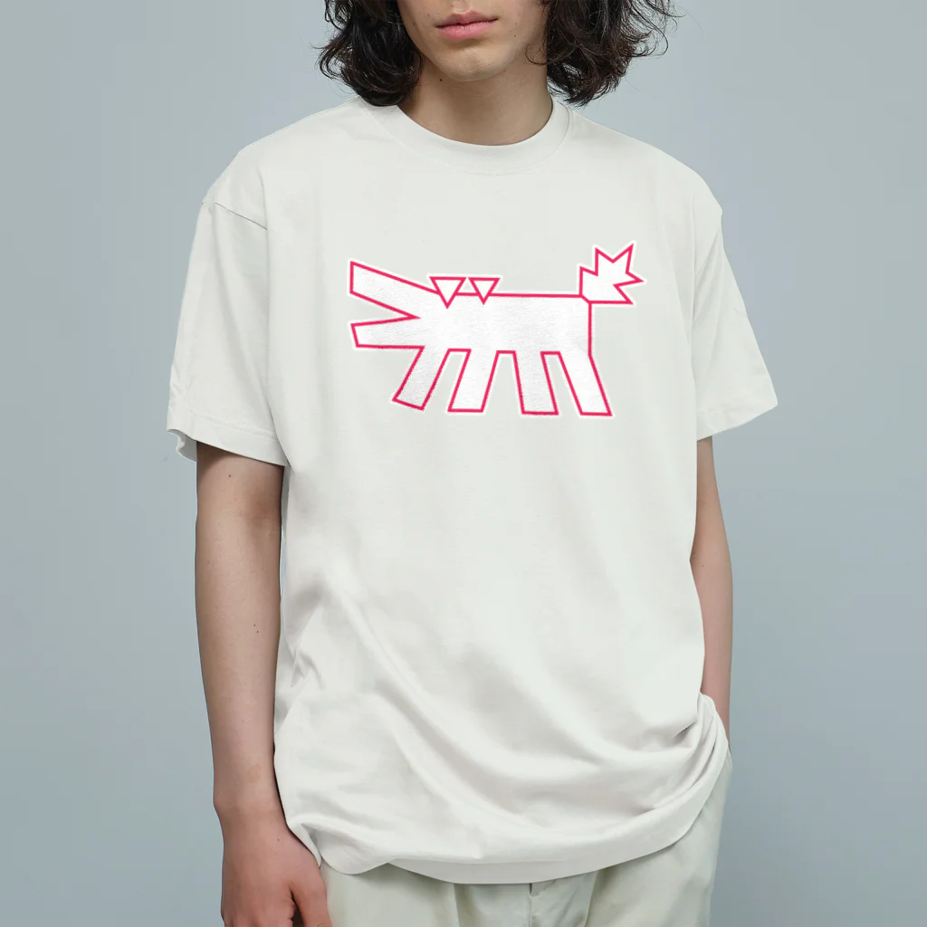 ぺちぺち工房 Pechi Pechi Atelierのキースヘリング風 うちの犬 オーガニックコットンTシャツ