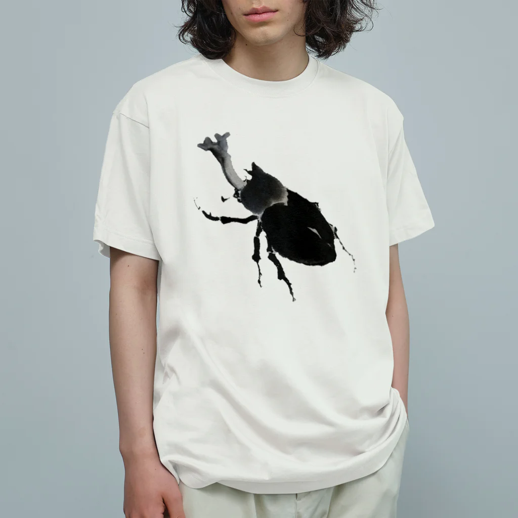 水墨絵師 松木墨善のカブトムシくん オーガニックコットンTシャツ