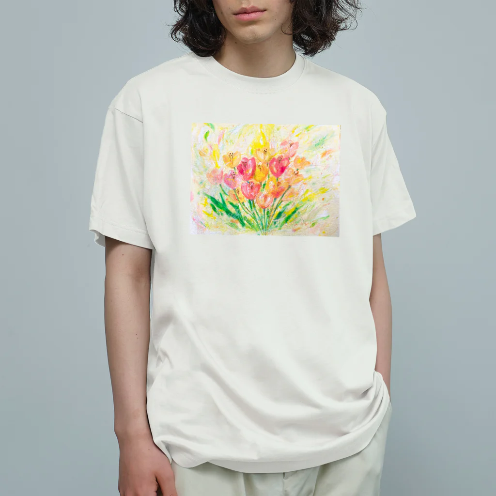 Miku Kafuu ArtsのMikuカフーアーツ【チューリップ🌷シリーズ】 Organic Cotton T-Shirt