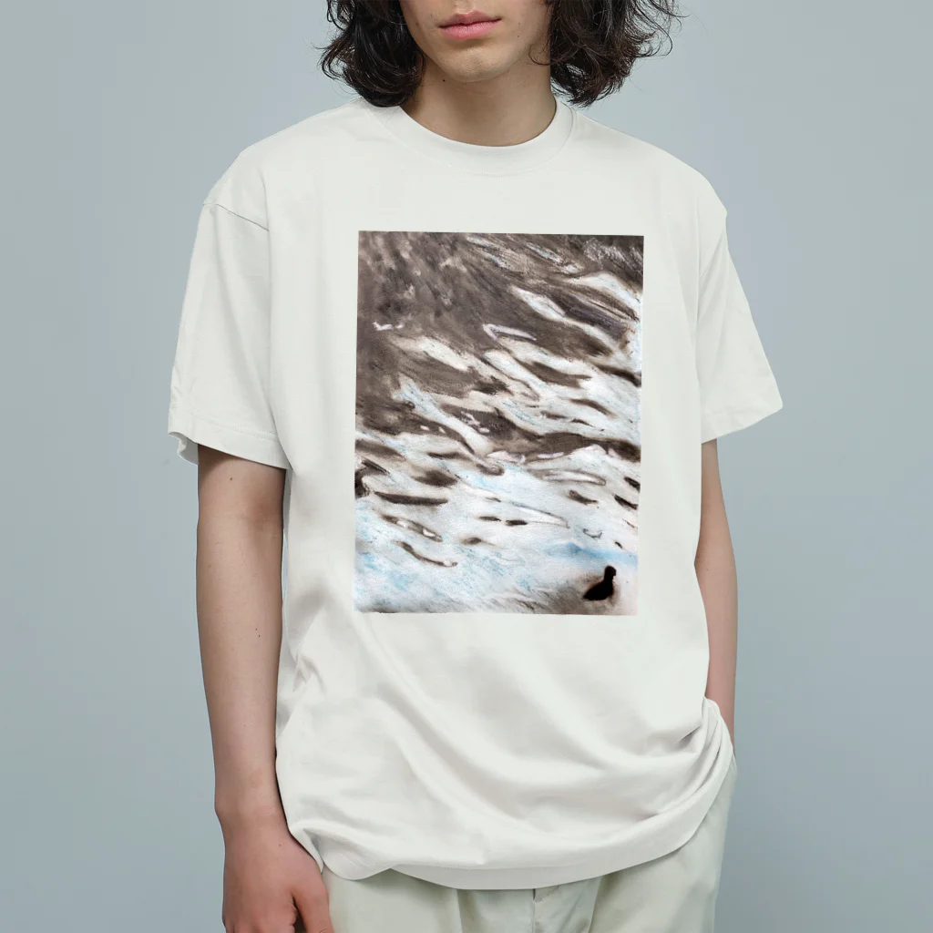 白山の山ショップの川を行くカモ Organic Cotton T-Shirt