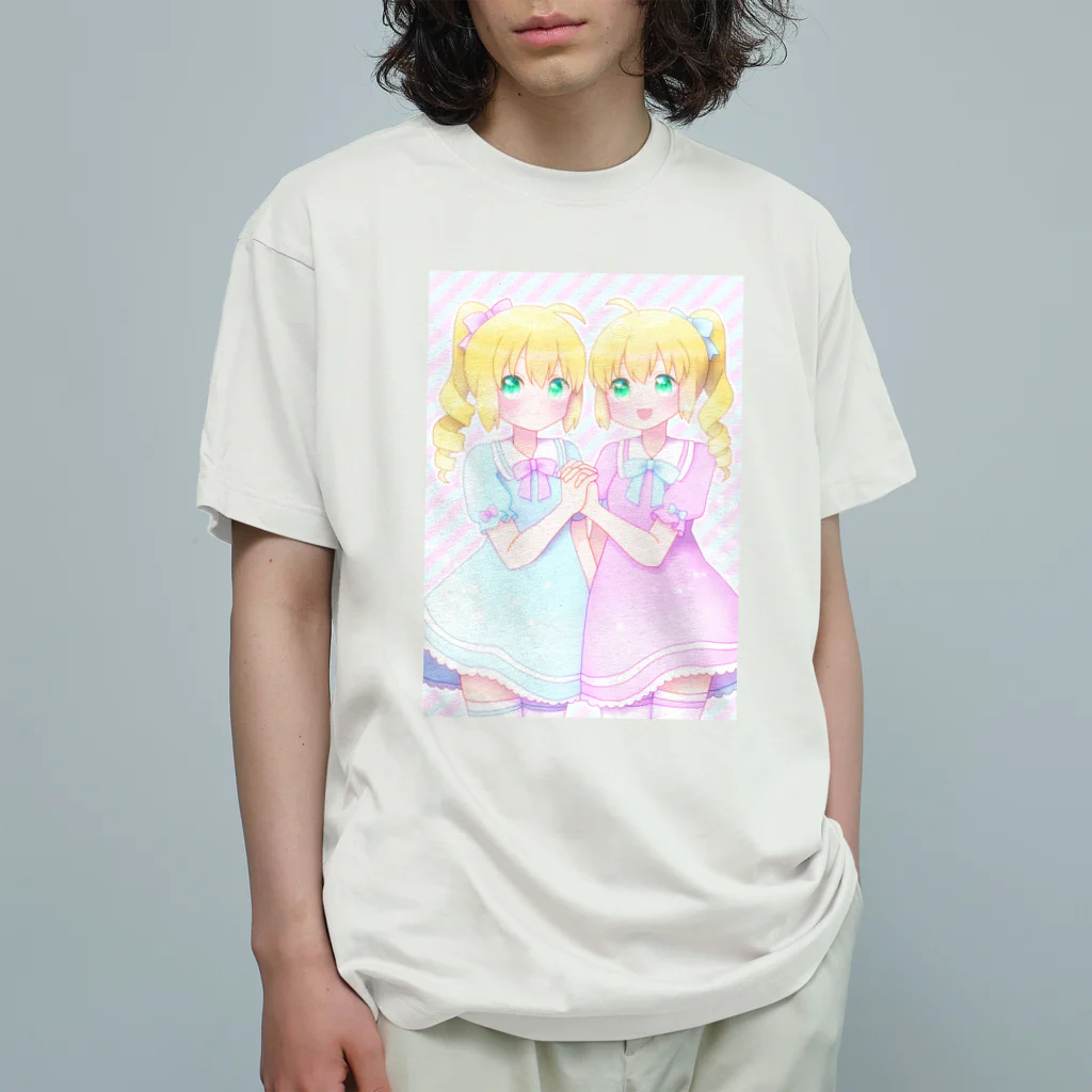 かわいいもののおみせ　いそぎんちゃくの双子ちゃん オーガニックコットンTシャツ