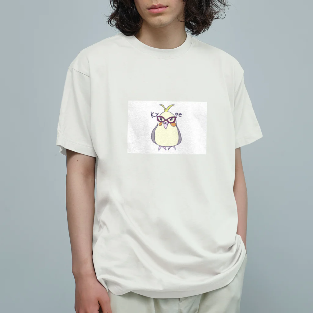 トリメガネのオカメのキョエコ オーガニックコットンTシャツ