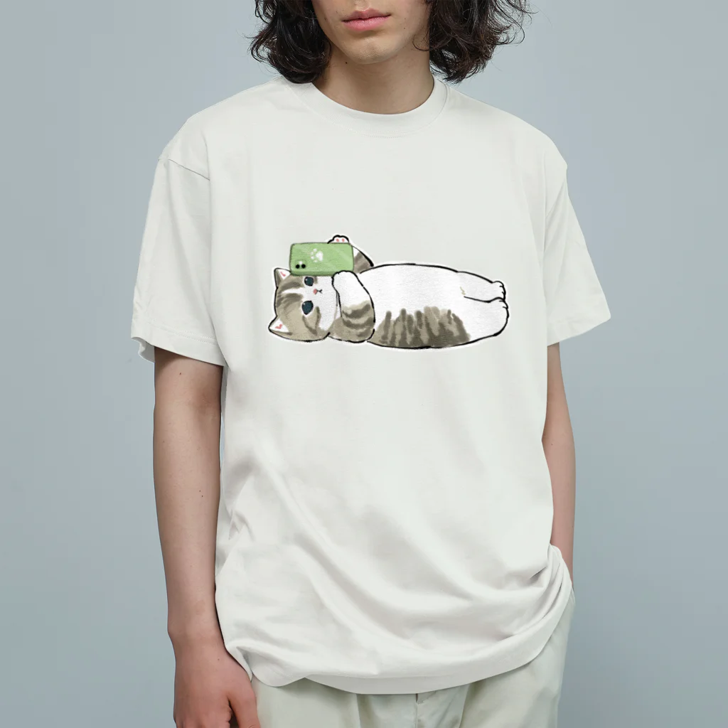 mofusandの寝落ち オーガニックコットンTシャツ