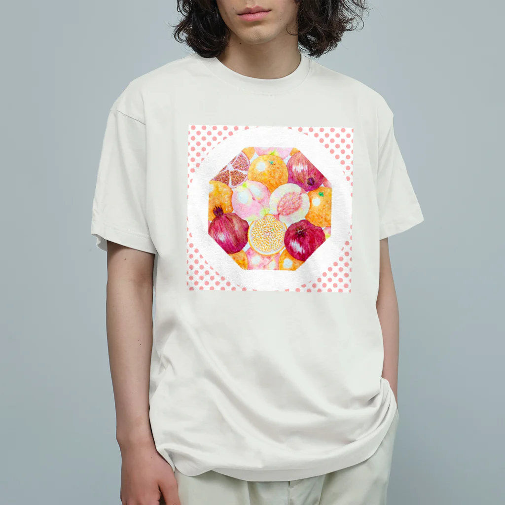 shu-shuの幸運を呼ぶスピリチュアルフルーツ☆「三柑の実」&水玉 Organic Cotton T-Shirt