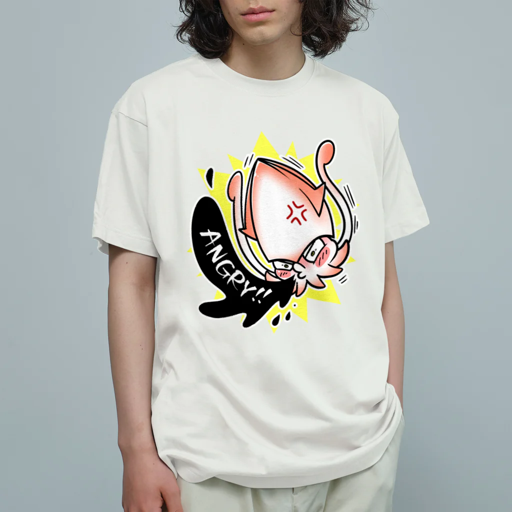 みらくるだっしゅ by HarikoChokanのお怒りイカ Organic Cotton T-Shirt