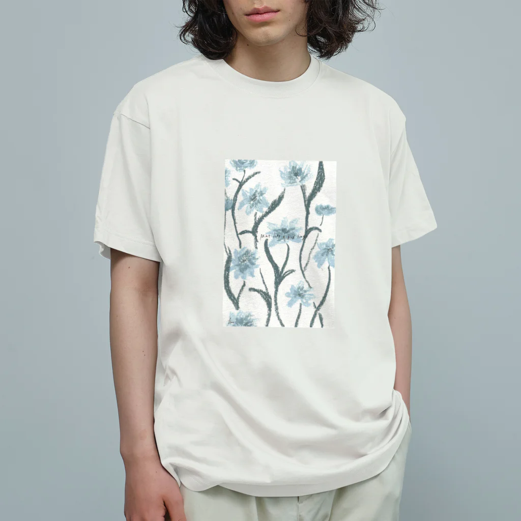 hnnnのflower2 w/ letters Organic Cotton T-Shirt