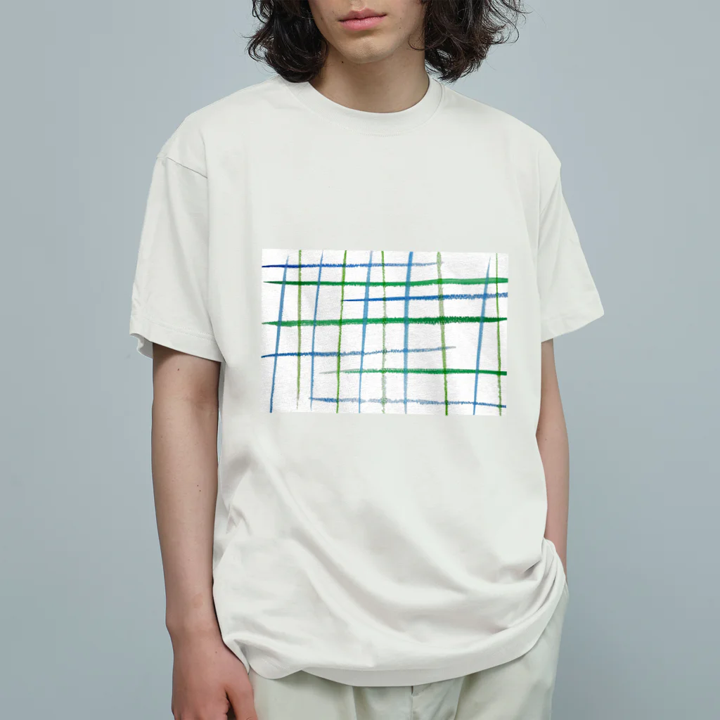 OfficeIwachanのチェックB オーガニックコットンTシャツ