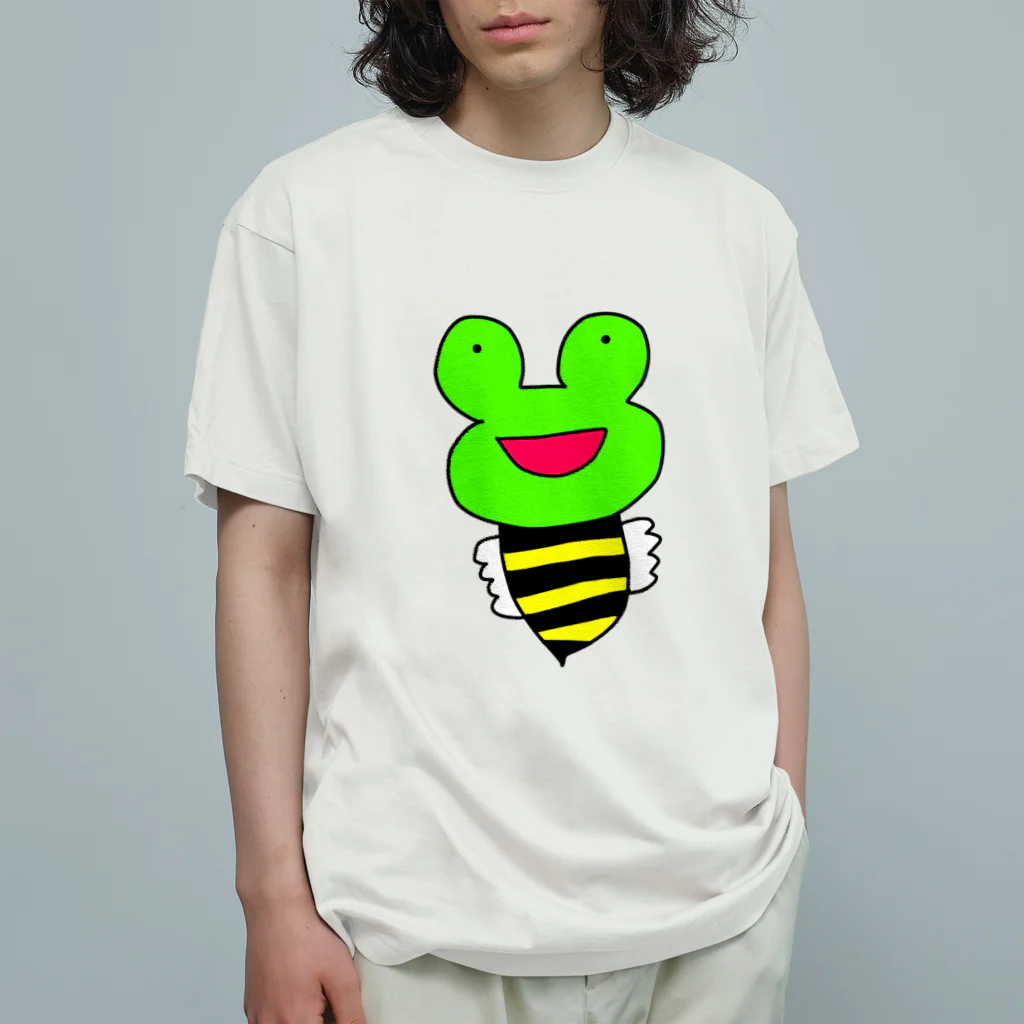 ゆるいもの倶楽部のミツバチ蛙 オーガニックコットンTシャツ