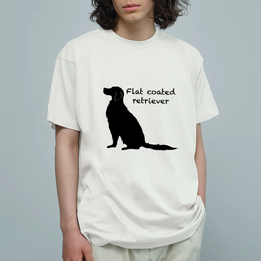 うちのあかりん家のmy dog Flat coated retriever Organic Cotton T-Shirt