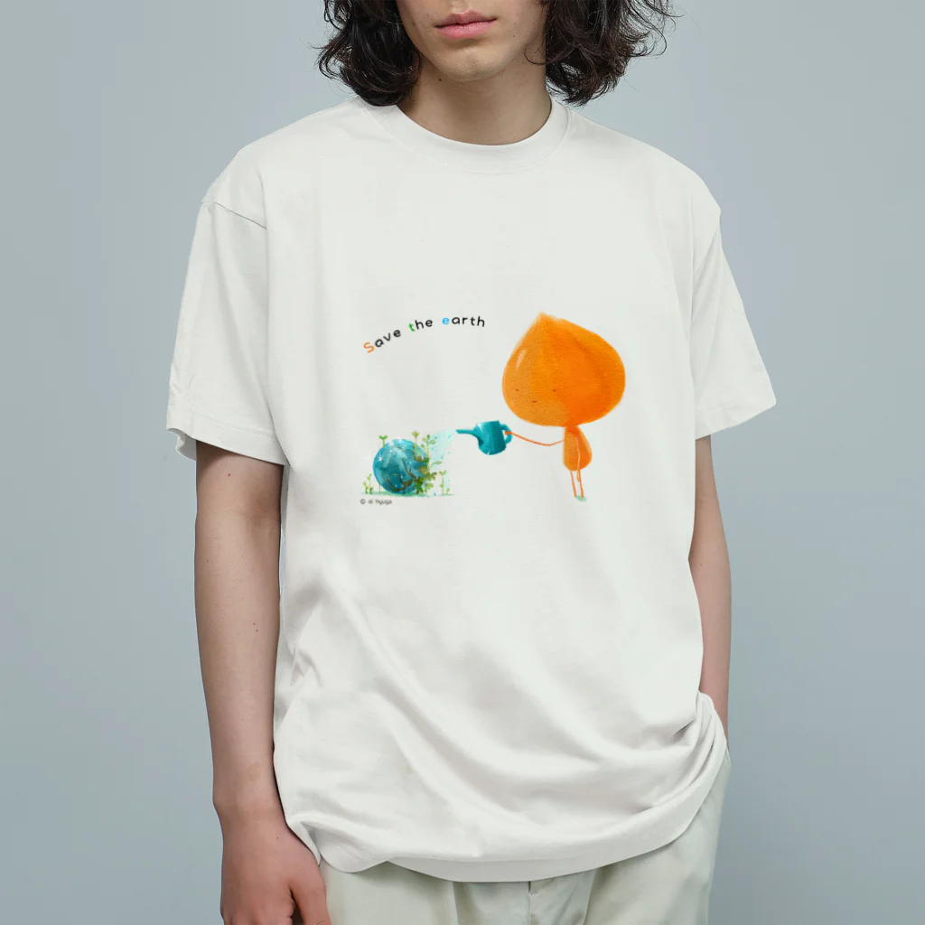 はれうさぎのココロのうつわ (メッセージ付き) Organic Cotton T-Shirt