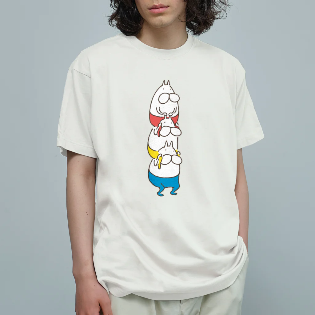 くらきち ONLINE SHOPのねこタイツ かたぐるま Organic Cotton T-Shirt