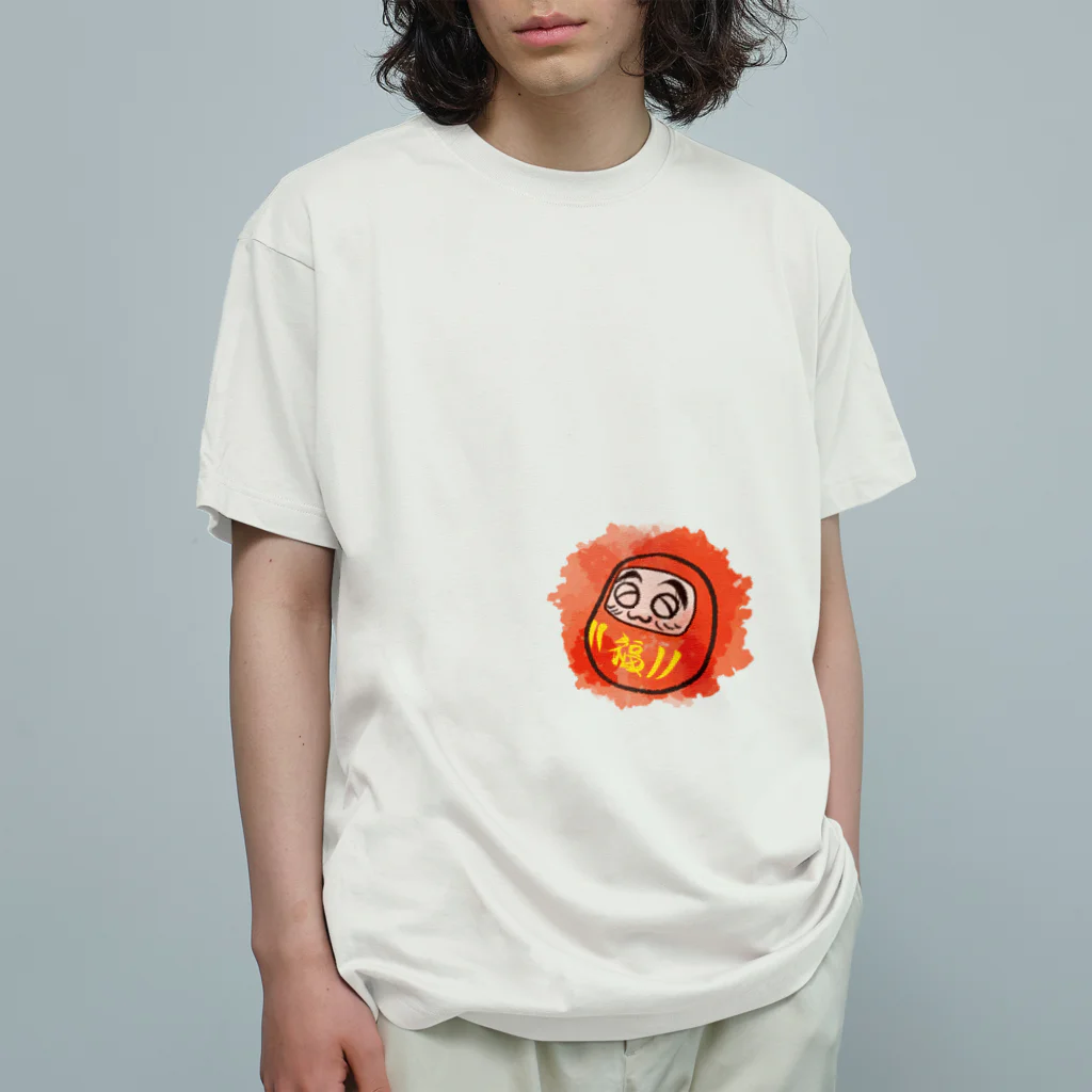 ぽかぽか屋のニコニコのダルマちゃん Organic Cotton T-Shirt