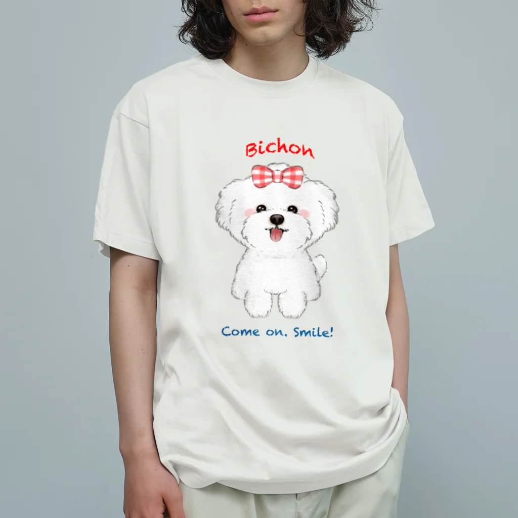 Wans Joie/ワンズジョワのスマイルビション女の子 オーガニックコットンTシャツ