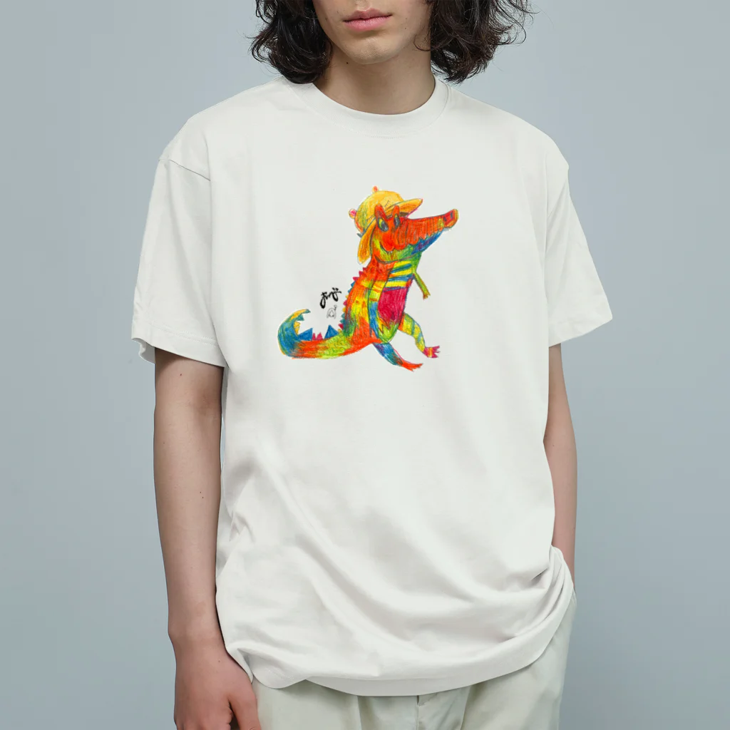 かいじゅうのおもちゃばこのオリビアと麦わら帽子 オーガニックコットンTシャツ