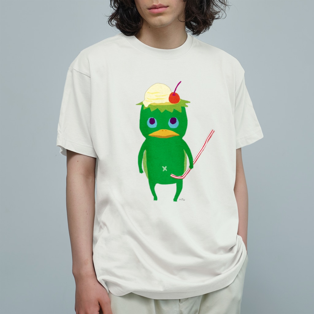 おばけ商店のおばけTシャツ＜クリームソーダになりたい河童・大＞ Organic Cotton T-Shirt