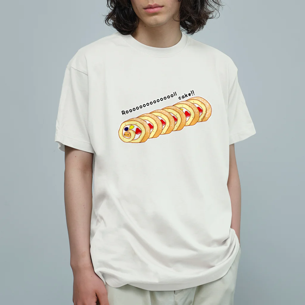 Draw freelyのロールケーキ オーガニックコットンTシャツ