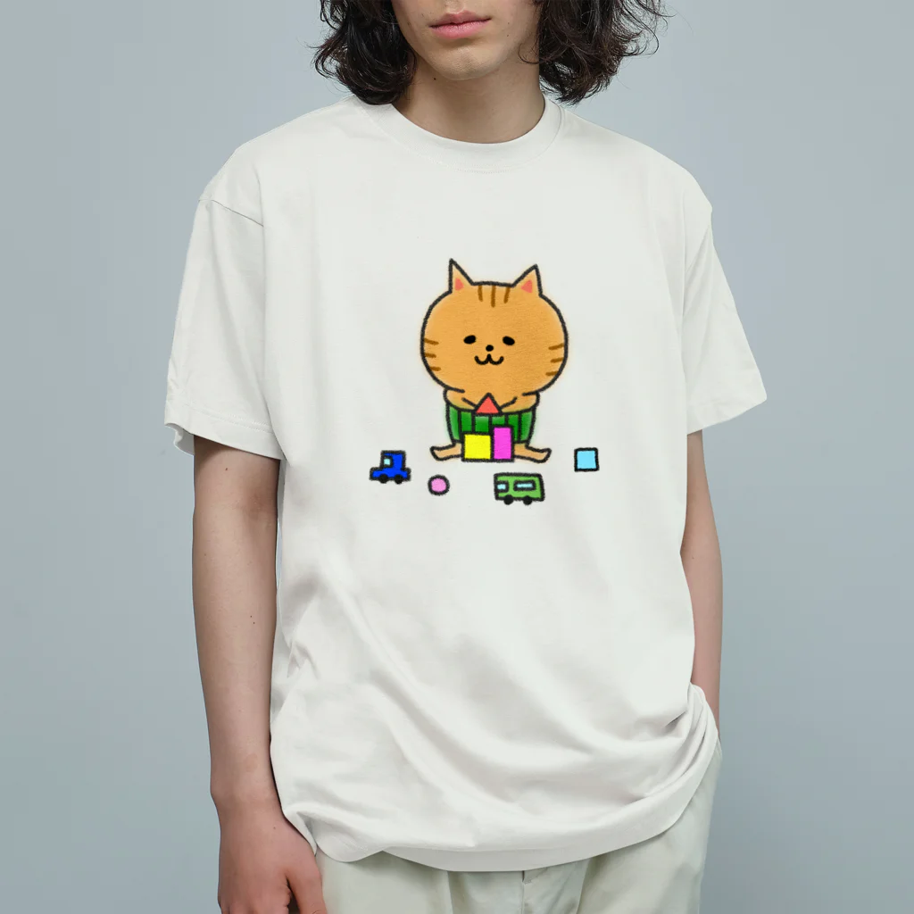 もちぱっちのはらまきにゃんこ Organic Cotton T-Shirt