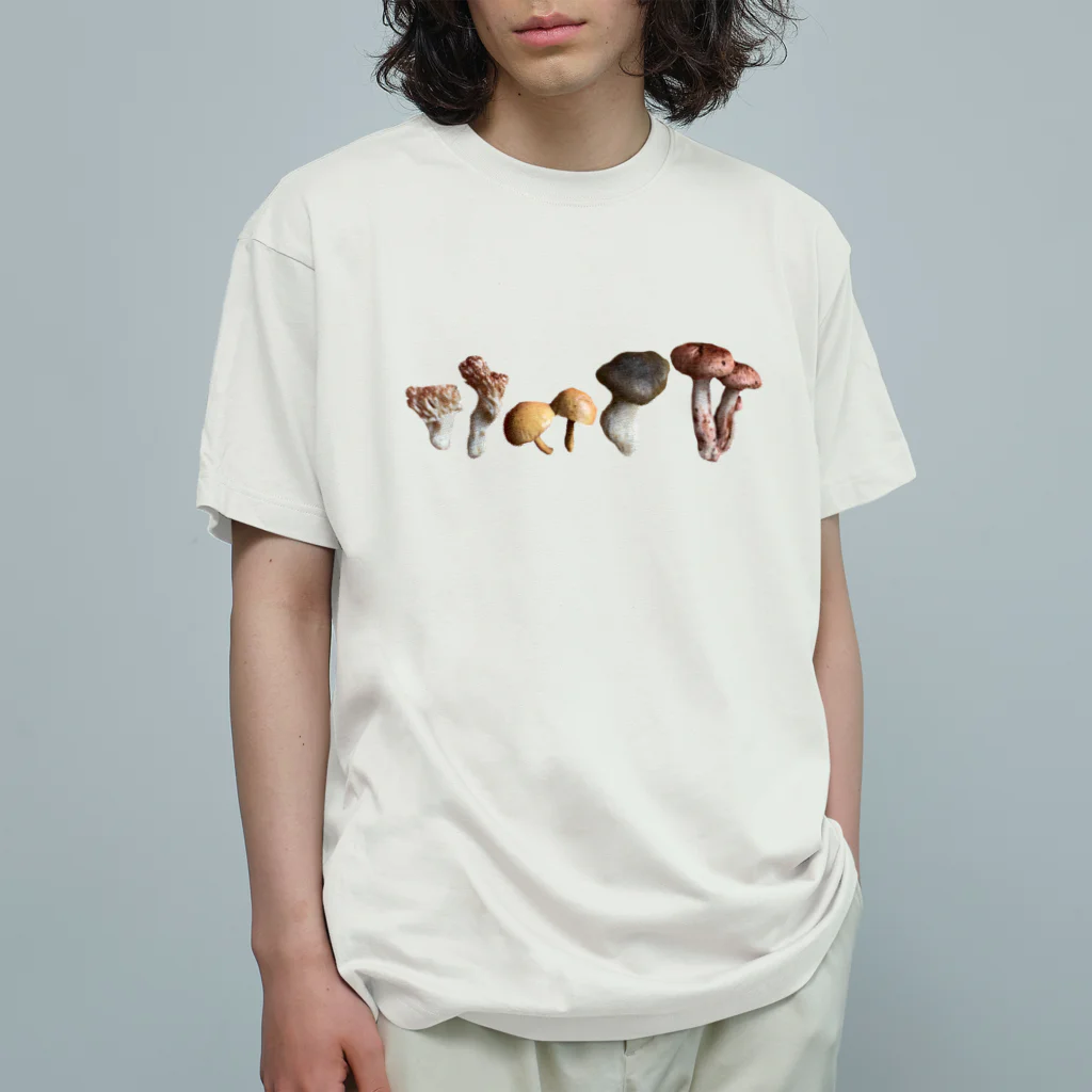 Yショップニシ　木崎湖畔からこんにちはの本シメジと雑キノコたち Organic Cotton T-Shirt