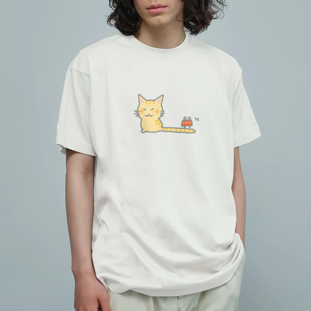 フニータと猫のお店の電車猫さん オーガニックコットンTシャツ