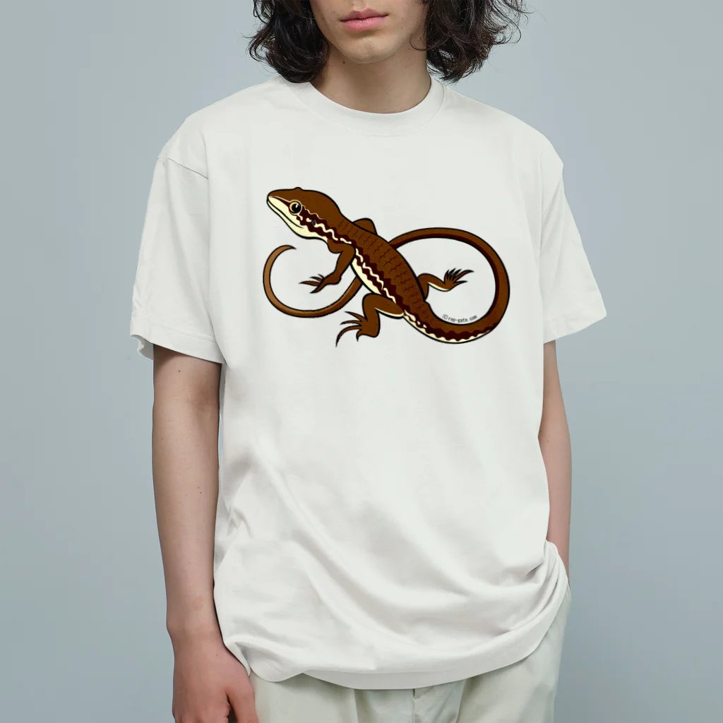 もむのふの爬虫類グッズやさんのニホンカナヘビ オーガニックコットンTシャツ