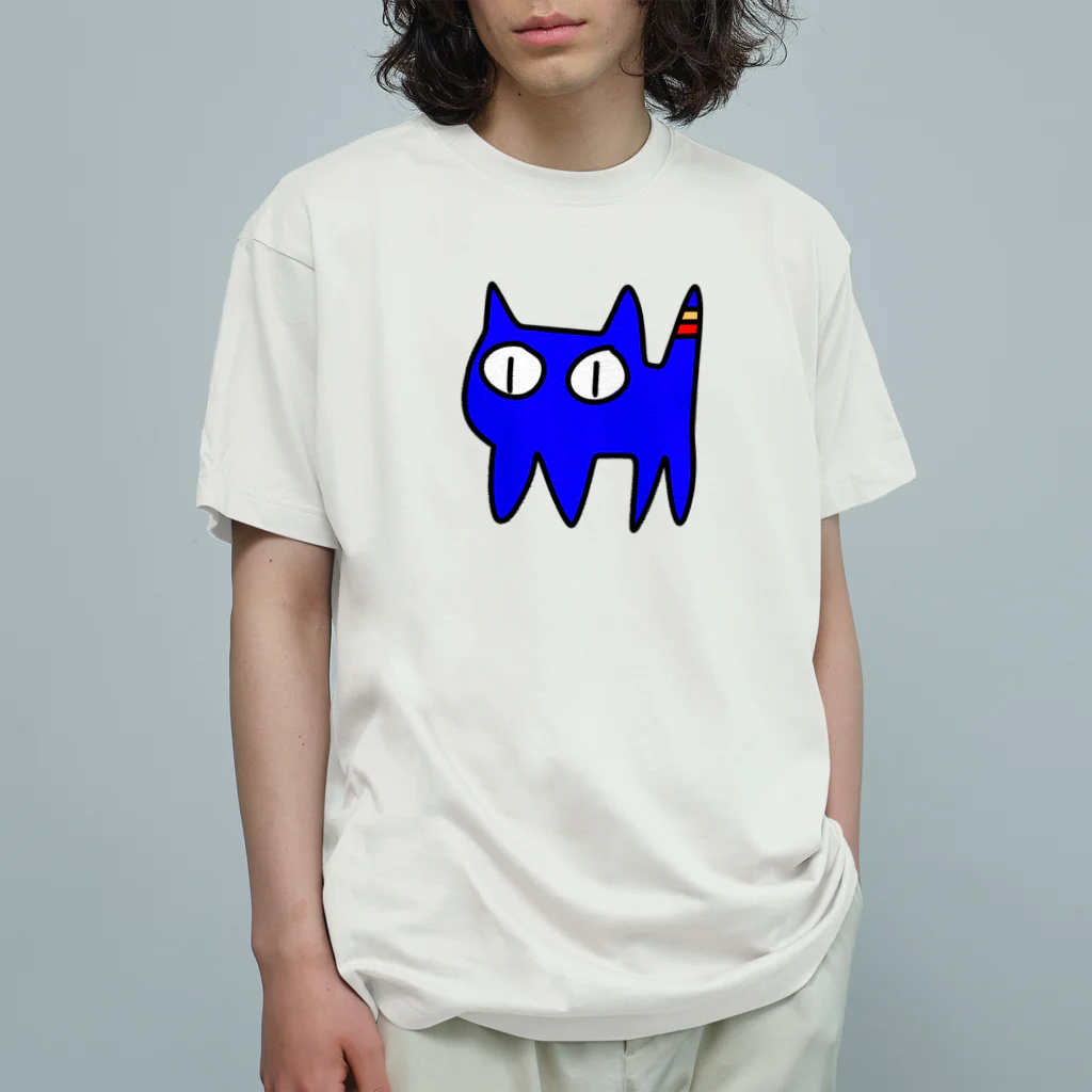 きょうは、なにをきようか。のねこですから。青 Organic Cotton T-Shirt