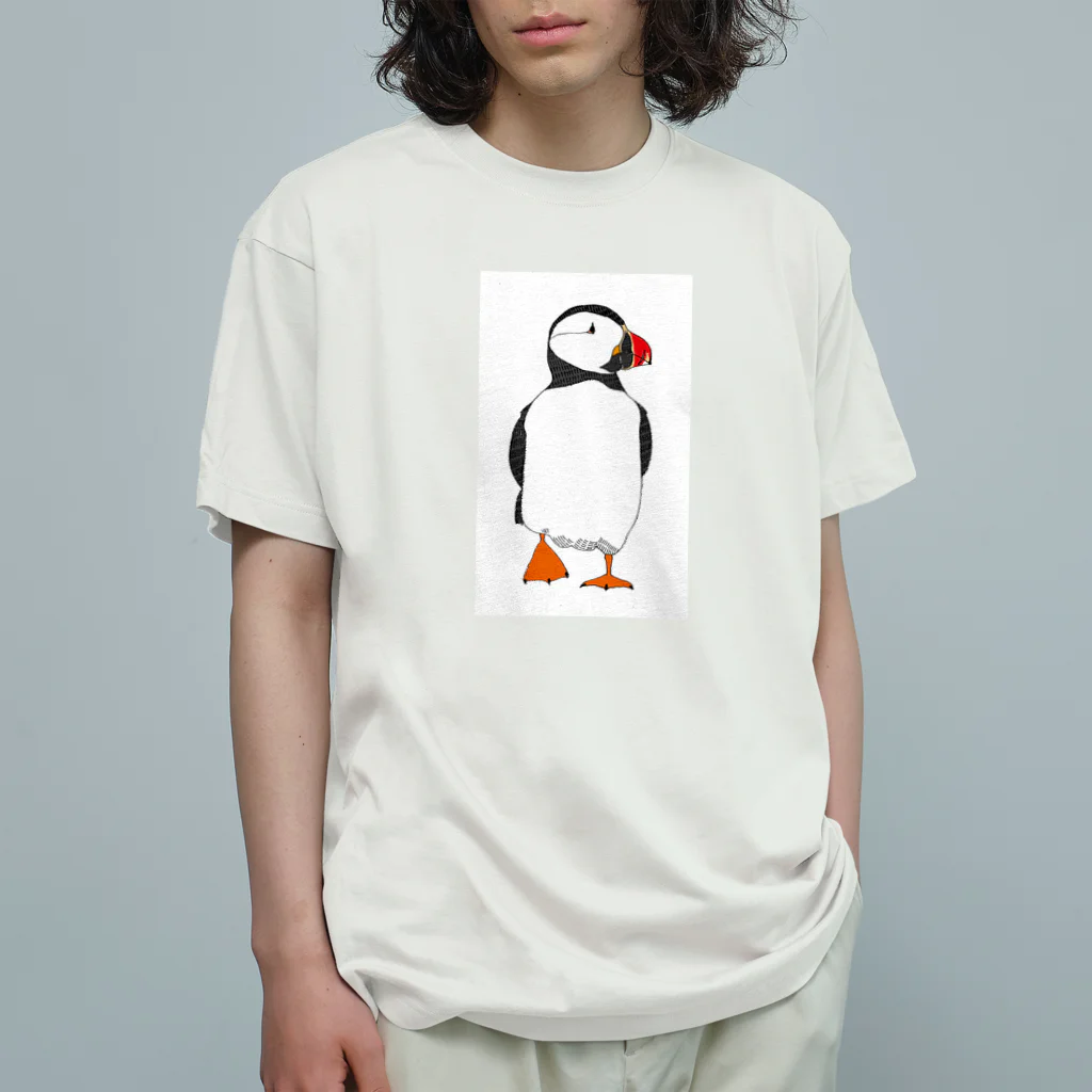 chippitomuのツノメドリ Organic Cotton T-Shirt