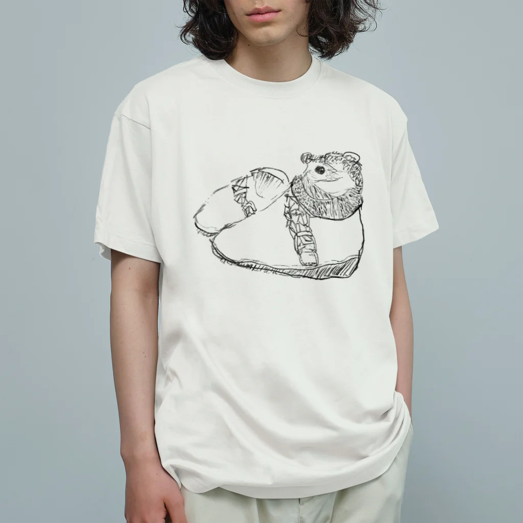 とらねこ横丁のハリネズミ君 オーガニックコットンTシャツ