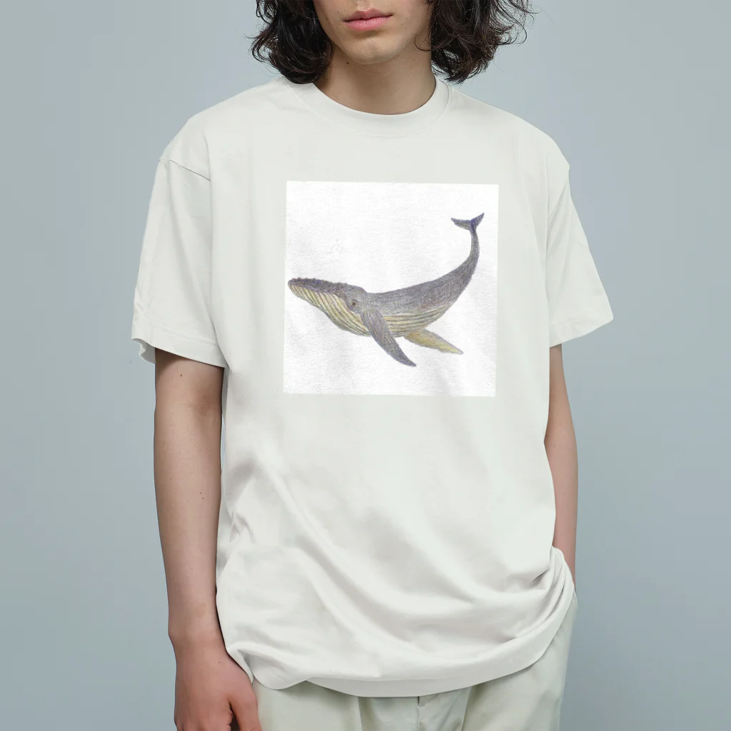 古生物科学雑貨のシロナガスクジラ オーガニックコットンTシャツ