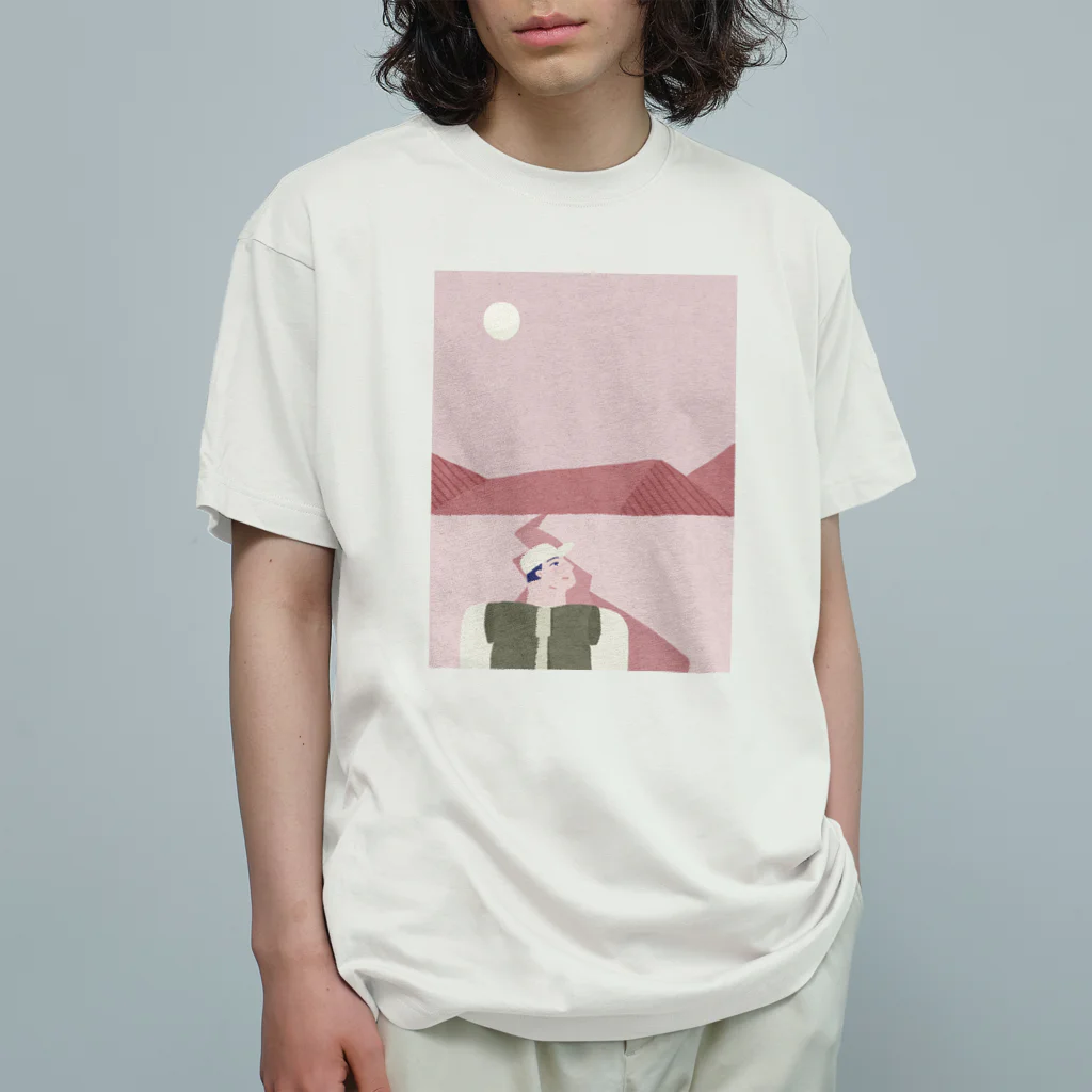 ayame_c29_illustrationsのピンクのおやまに オーガニックコットンTシャツ