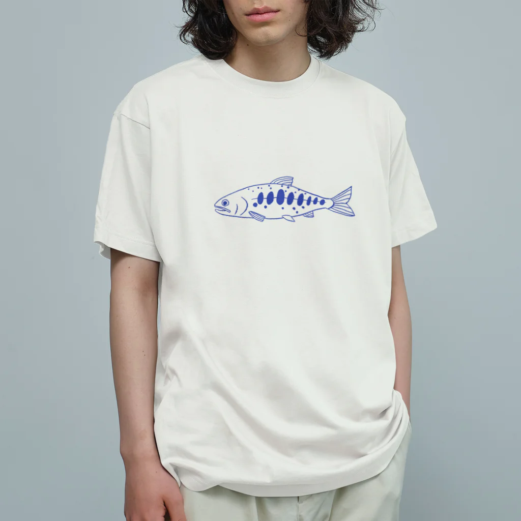 ビワセイブツのアマゴブルー Organic Cotton T-Shirt