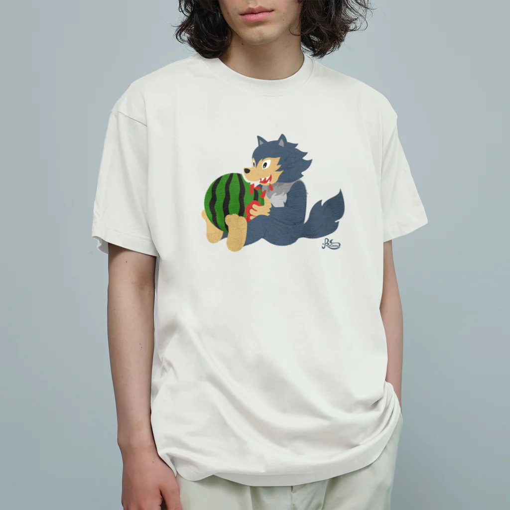 kocoon（コクーン）のスイカをかじるオオカミ Organic Cotton T-Shirt